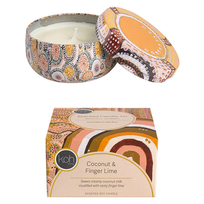 Koh Living Scented Candle Tin - coconut & finger lime
