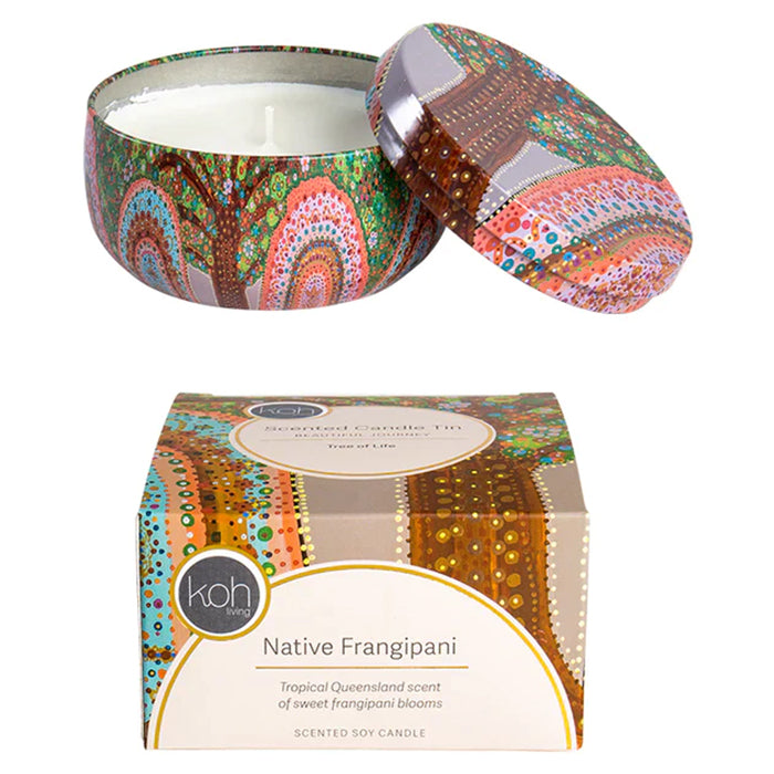 Koh Living Scented Candle Tin - native frangipani