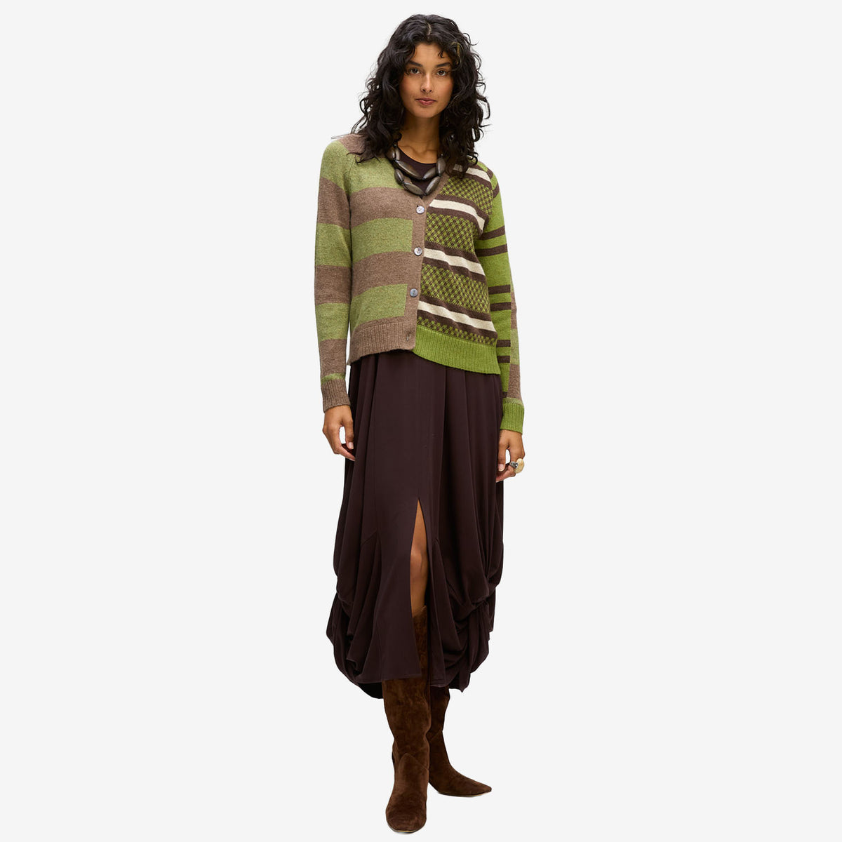 LD&Co. Groove Stripe Cardi cocoa