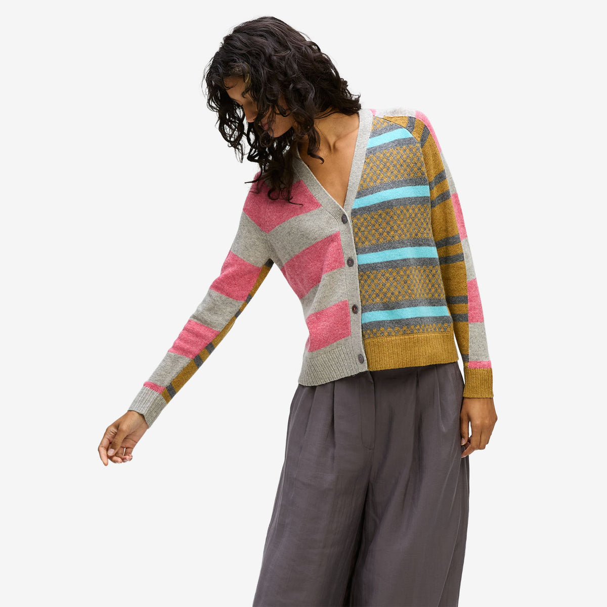 LD&Co. Groove Stripe Cardi marl