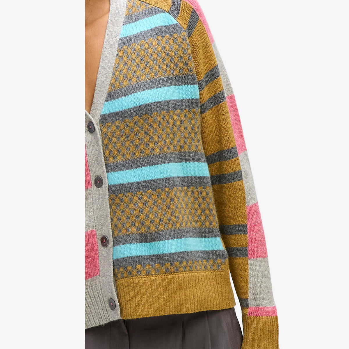 LD&Co. Groove Stripe Cardi marl