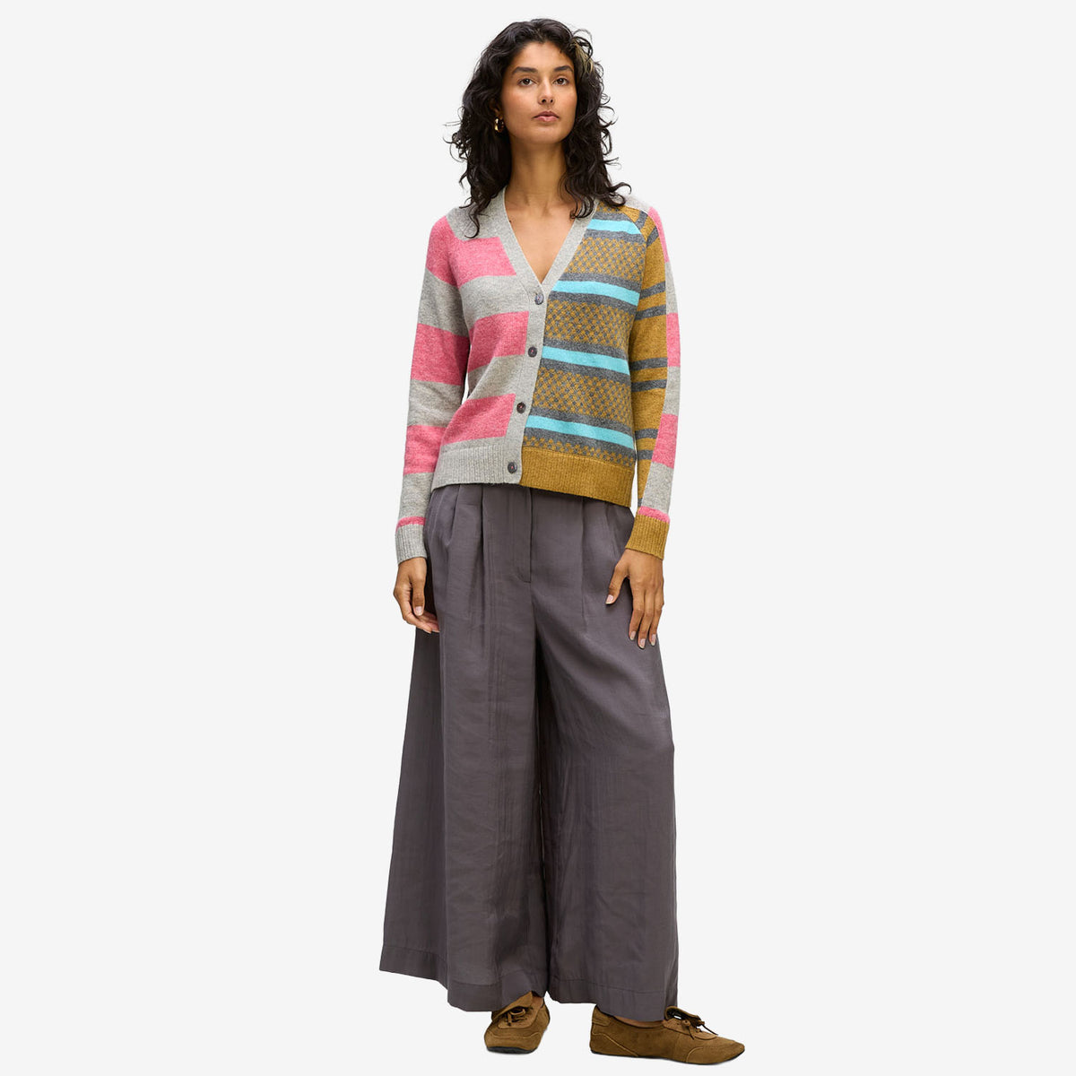 LD&Co. Groove Stripe Cardi marl