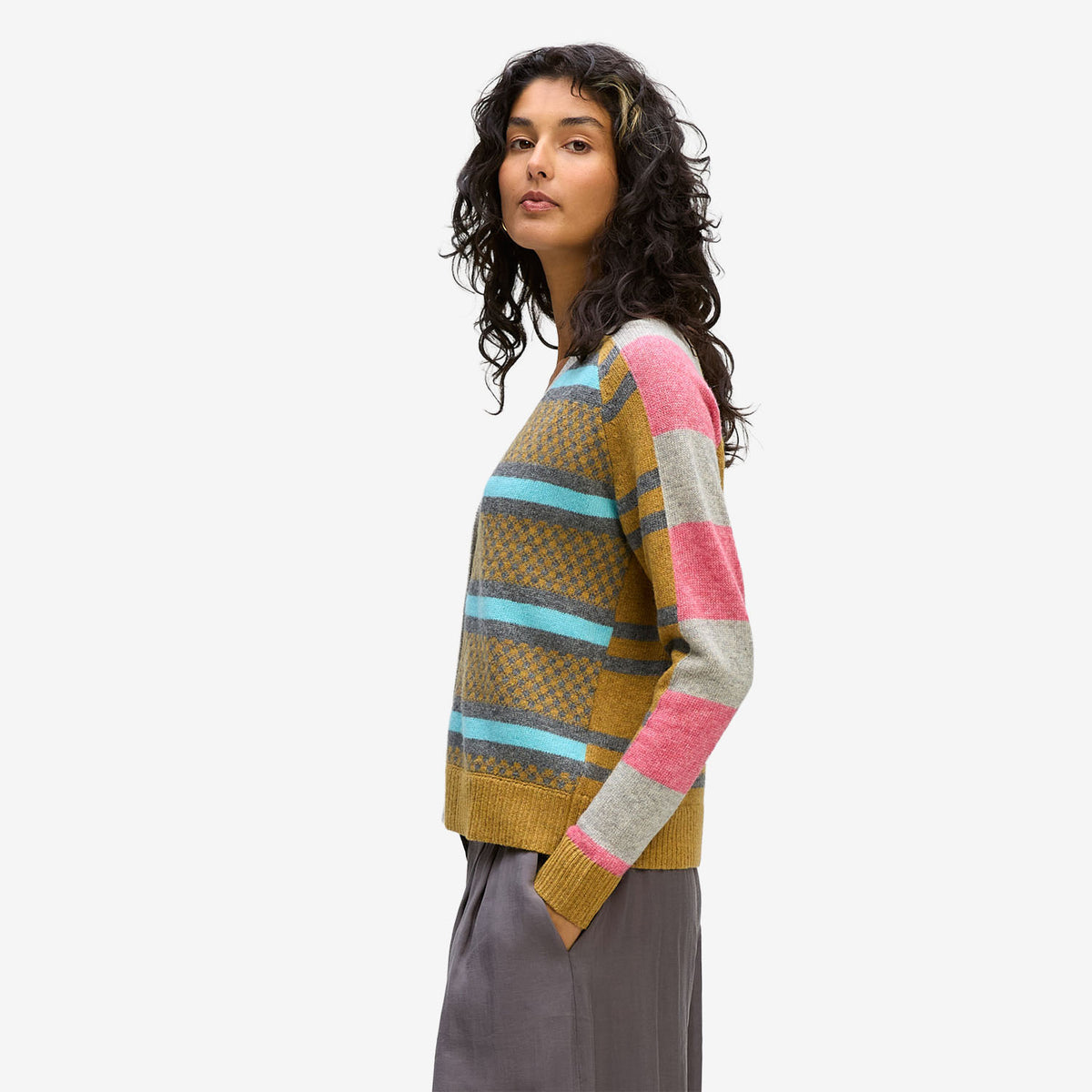 LD&Co. Groove Stripe Cardi marl