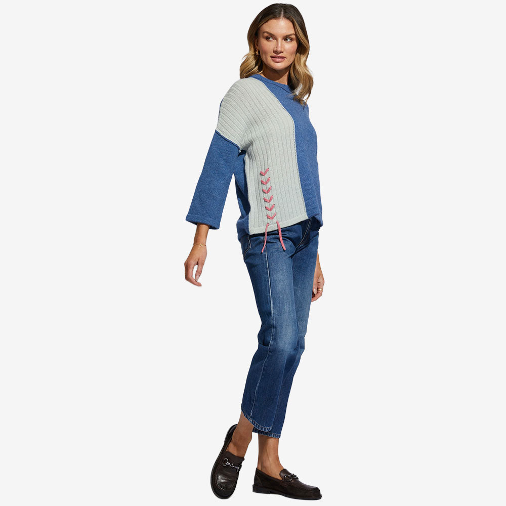 LD & Co Lace up Jumper chambray