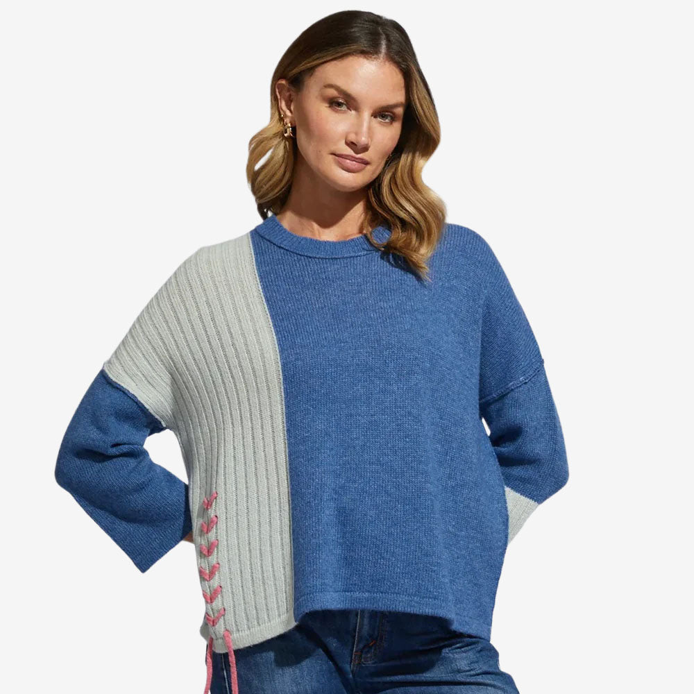 LD &amp; Co Lace up Jumper chambray