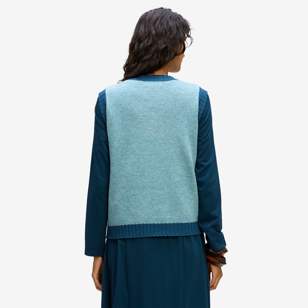 LD&Co. Pattern Vest seafoam