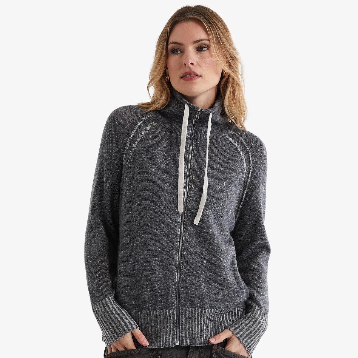 LD&Co. Two-Toned Zip Up dove