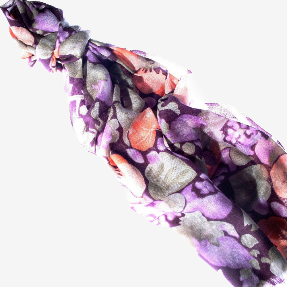 Sheer Bliss Large Orange Flower Scarf