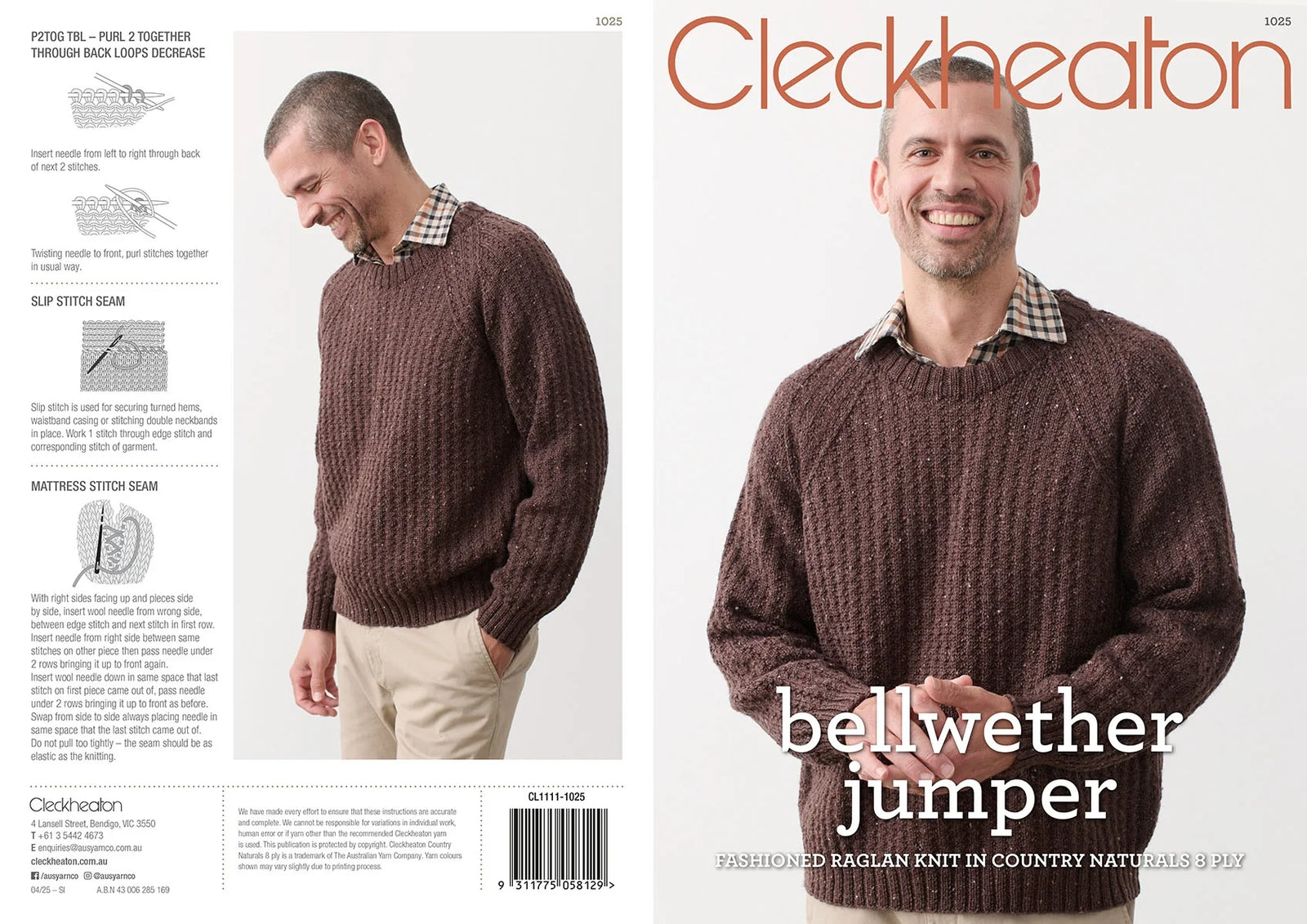 Cleckheaton Bellwether Jumper Pattern #1025