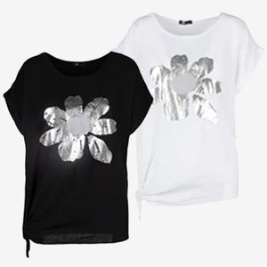 M-Made in Italy Flower Side Tie Top