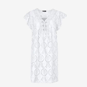 M-Made in Italy V Neck Short Dress white