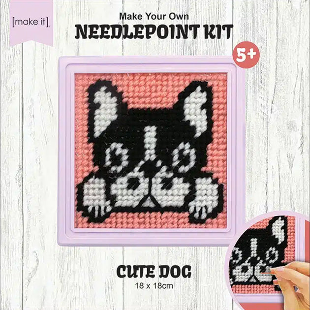 Make it Needlepoint Kit cute dog