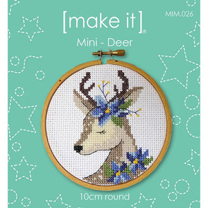 Make it Mini Cross Stitch Kit with Hoop deer