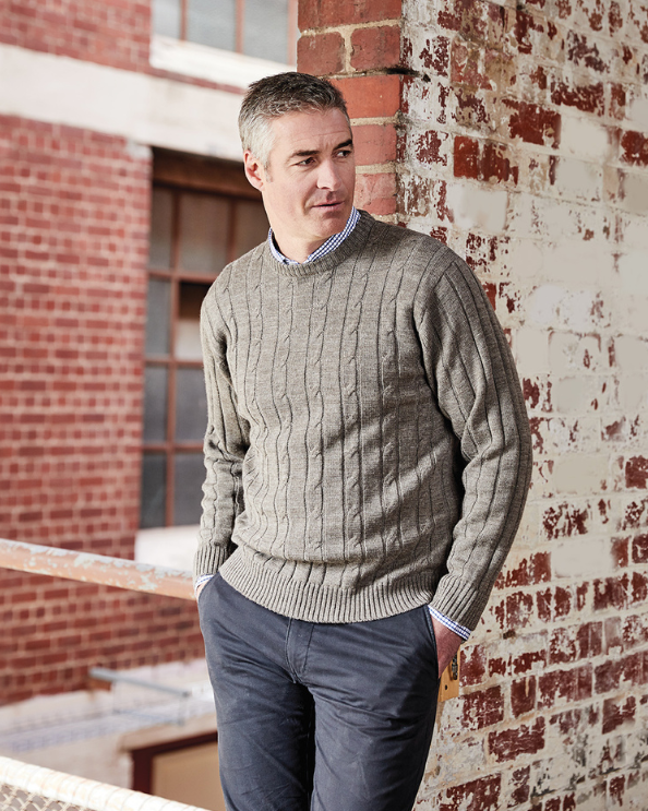 Ansett Pure Wool Cable Crew