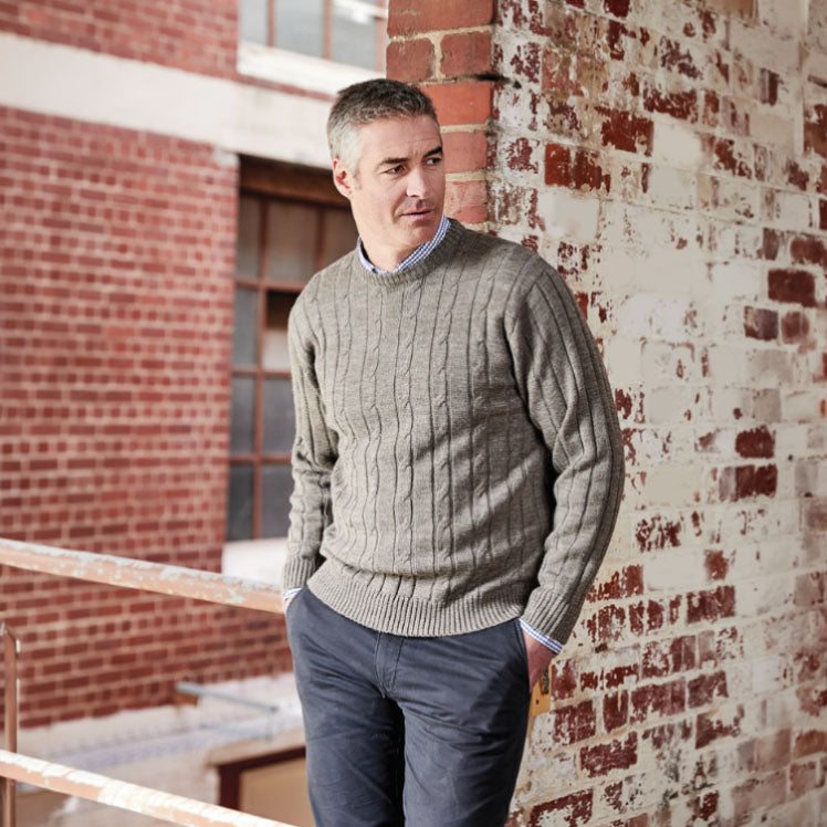 Ansett Pure Wool Cable Crew