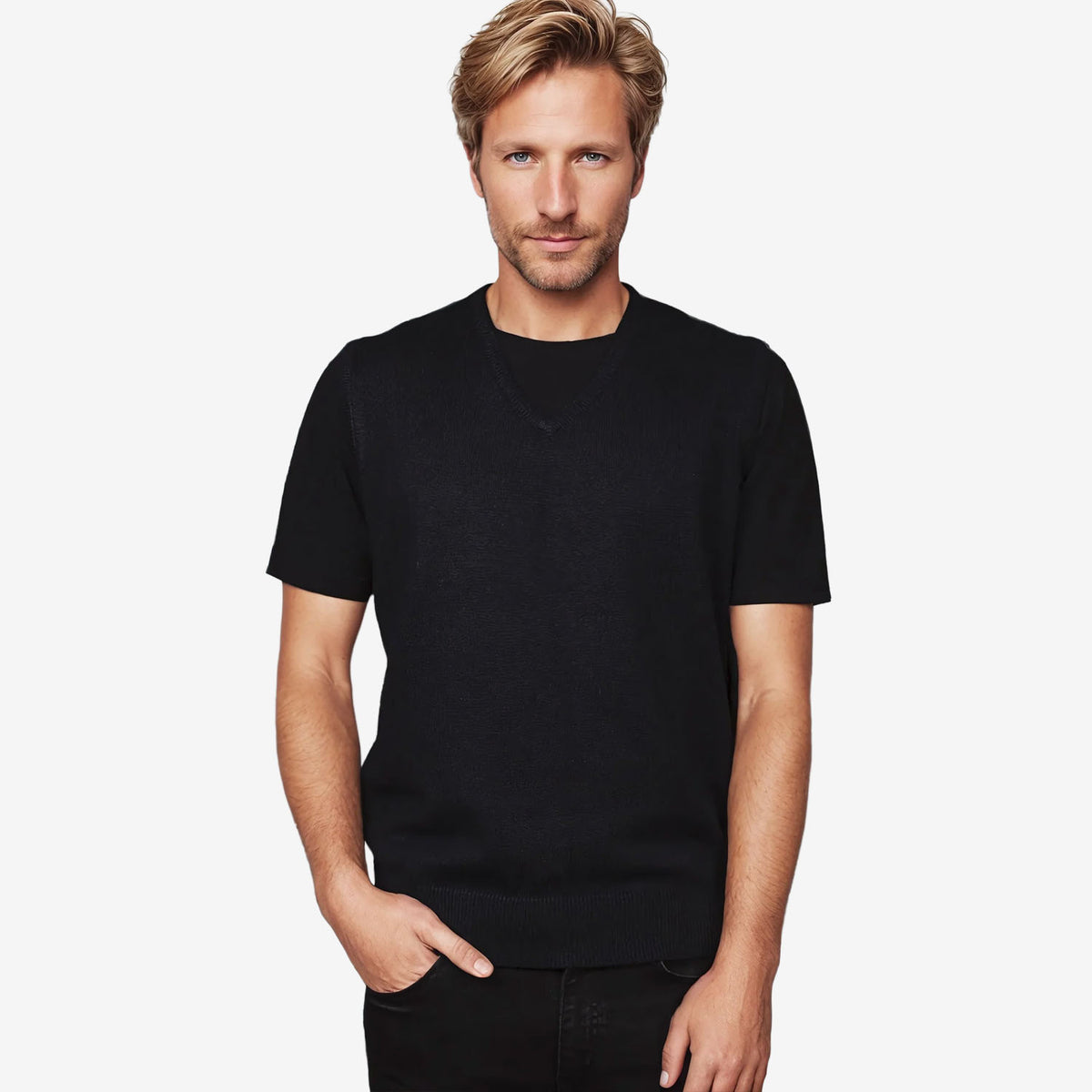 Ansett Fine Merino Slip On Vest black