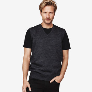 Ansett Fine Merino Slip On Vest charcoal