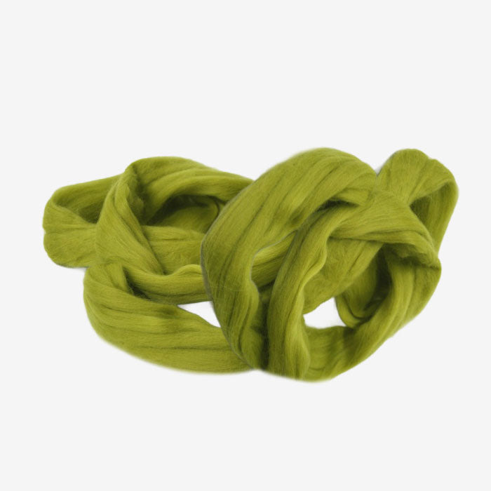 Australian Fine Coloured Merino Wool Top — Lime