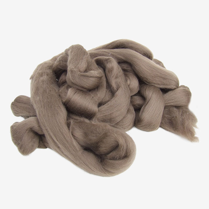 Australian Fine Coloured Merino Wool Top — Natural Brown