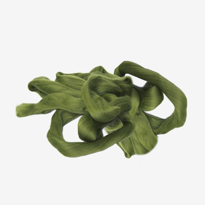 Australian Fine Coloured Merino Wool Top — Olive