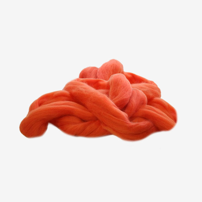 Australian Fine Coloured Merino Wool Top — Tangerine