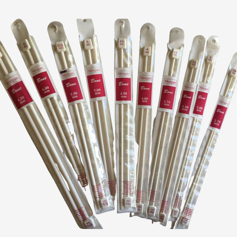 Morgan Bone Knitting Needles 25cm