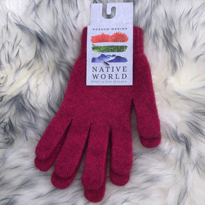 Native World Possum Blend Gloves Peony