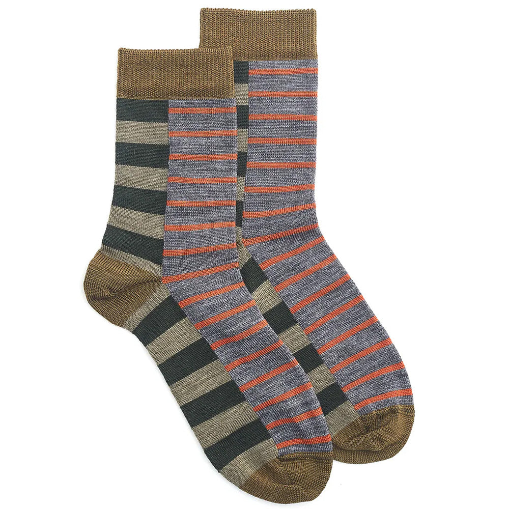 Norsewear Kids Block Stripe Socks khaki