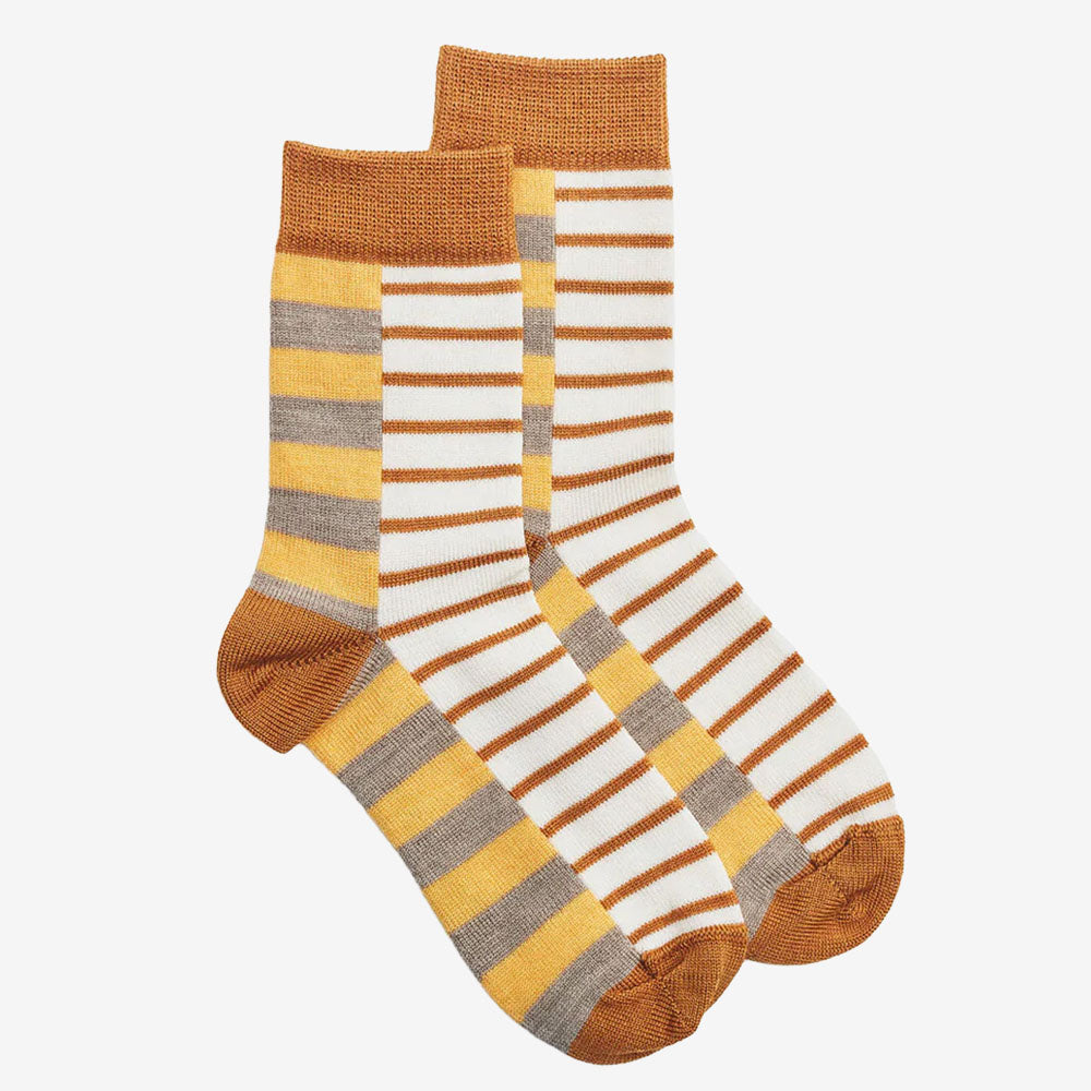 Norsewear Kids Block Stripe Socks mustard