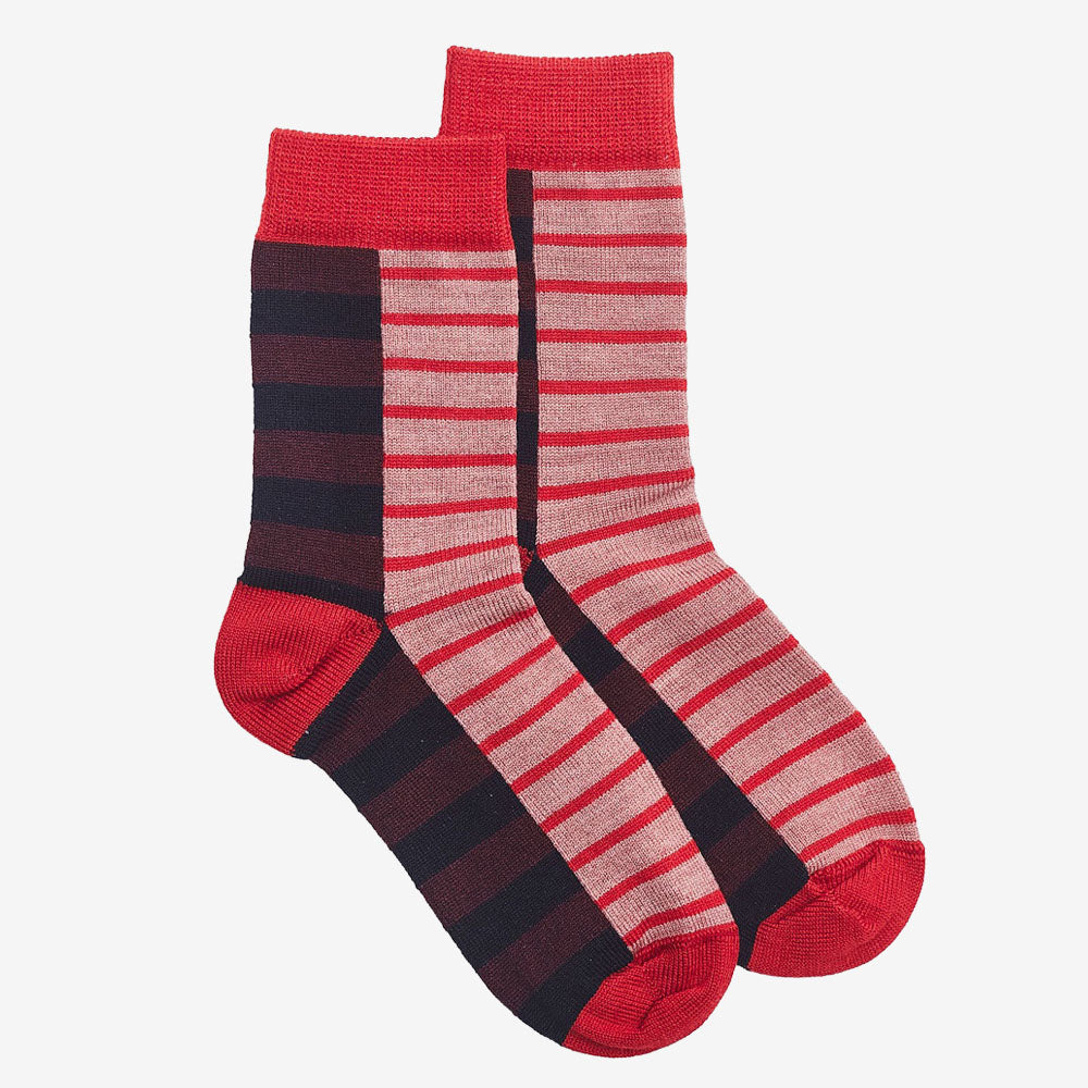 Norsewear Kids Block Stripe Socks red
