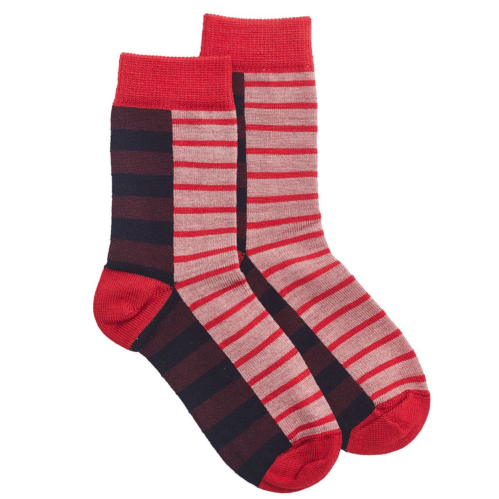 Norsewear Kids Block Stripe Socks red