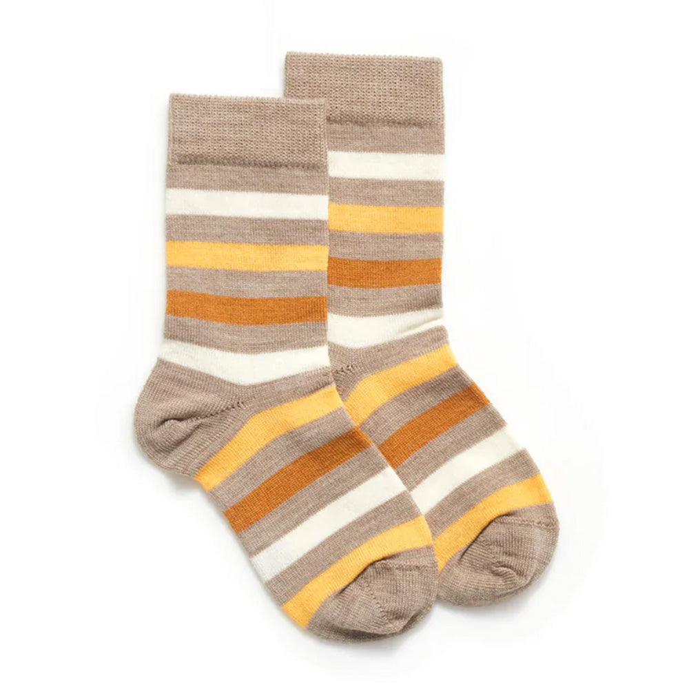 Norsewear Kids Wide Stripe Sock fawn