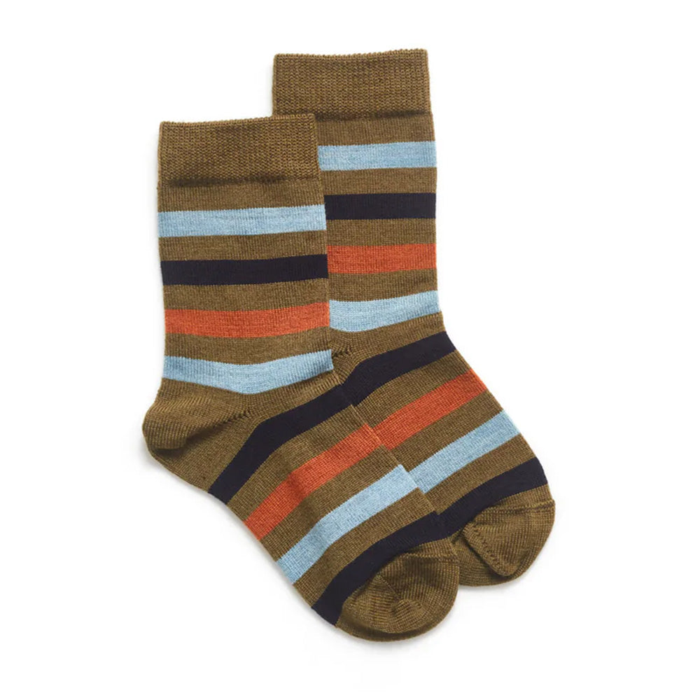 Norsewear Kids Wide Stripe Sock khaki