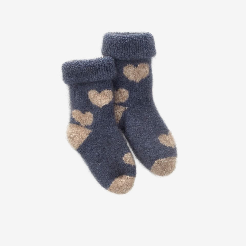 Norsewear Baby Possum Socks Heart Blue Fjord
