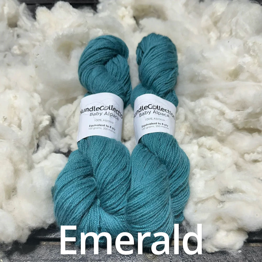 Emerald - Nundle 8 Ply Baby Alpaca Yarn - 100% Pure Alpaca 100g