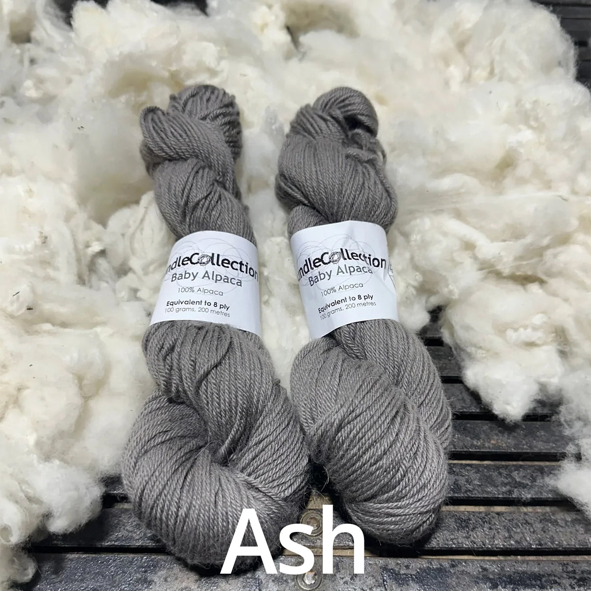 Nundle - 8 ply Baby Alpaca - 100g - Ash