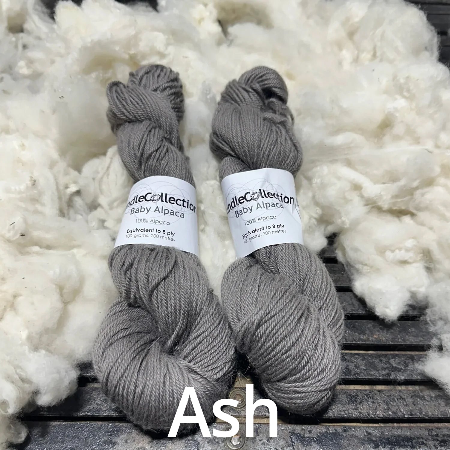 Nundle - 8 ply Baby Alpaca - 100g - Ash