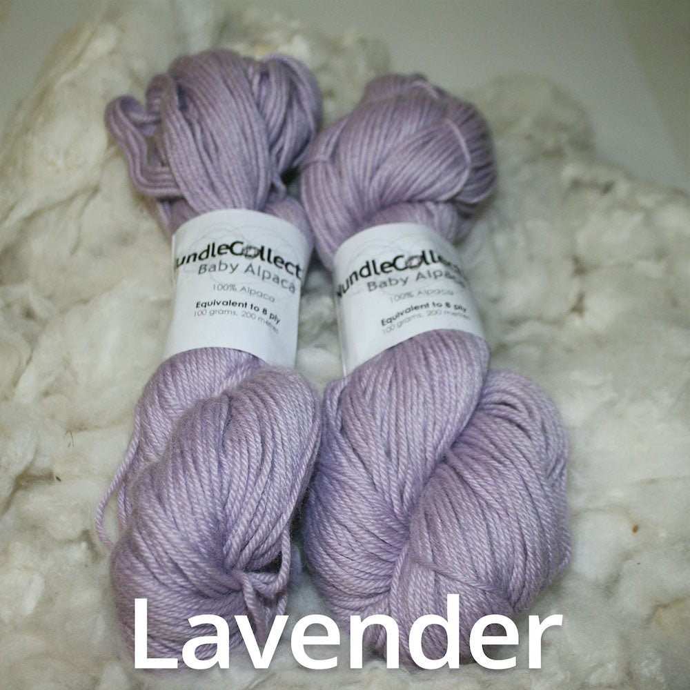 Lavender - Nundle 8 Ply Baby Alpaca Yarn - 100% Pure Alpaca 100g