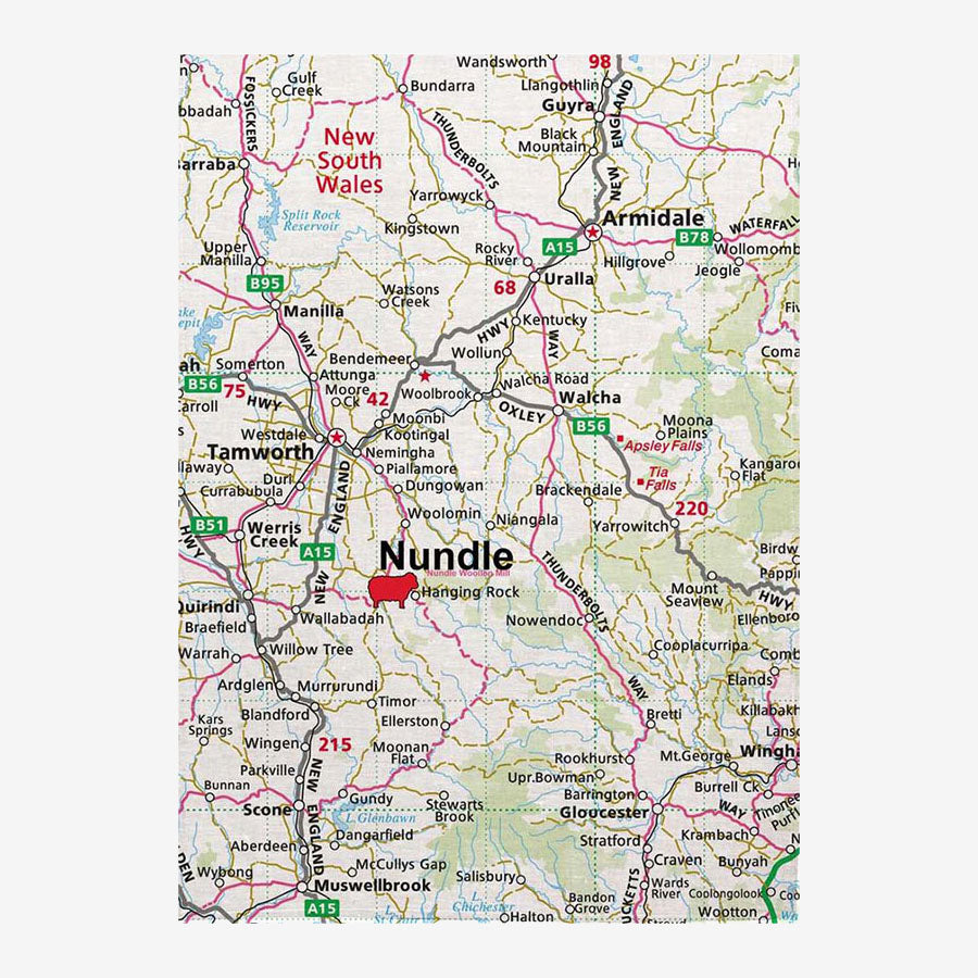 Tea Towel - Nundle Map