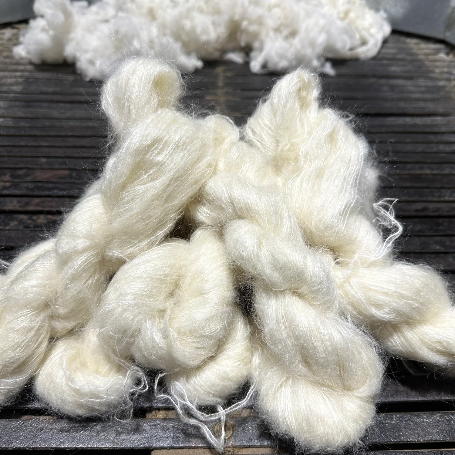 Nundle Undyed Mohair & Silk Yarn