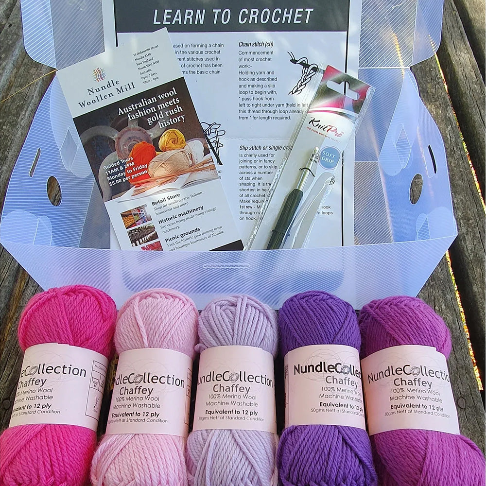 Nundle Woollen Mill Learn to Crochet Kit Lolly