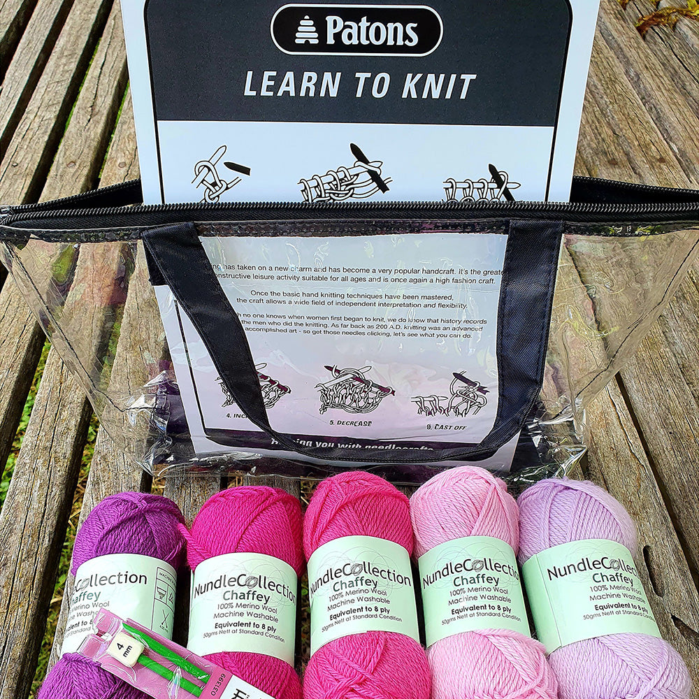 Nundle Woollen Mill Learn to Knit Kit Lolly