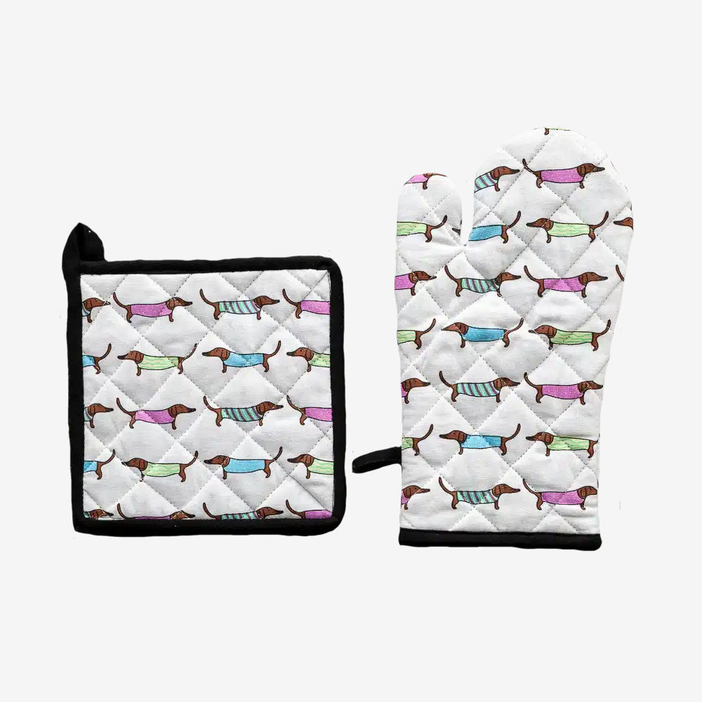 Oven Glove & Pot Holder - Sausage Dogs