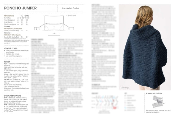 Patons Crochet Poncho Jumper Pattern 0055