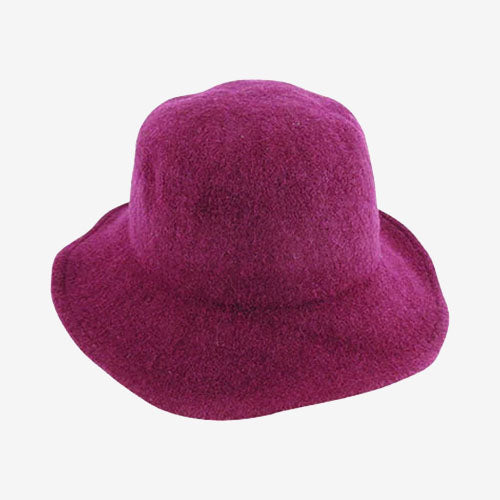 Poppi Boiled Wool Small Brim Hat burgundy