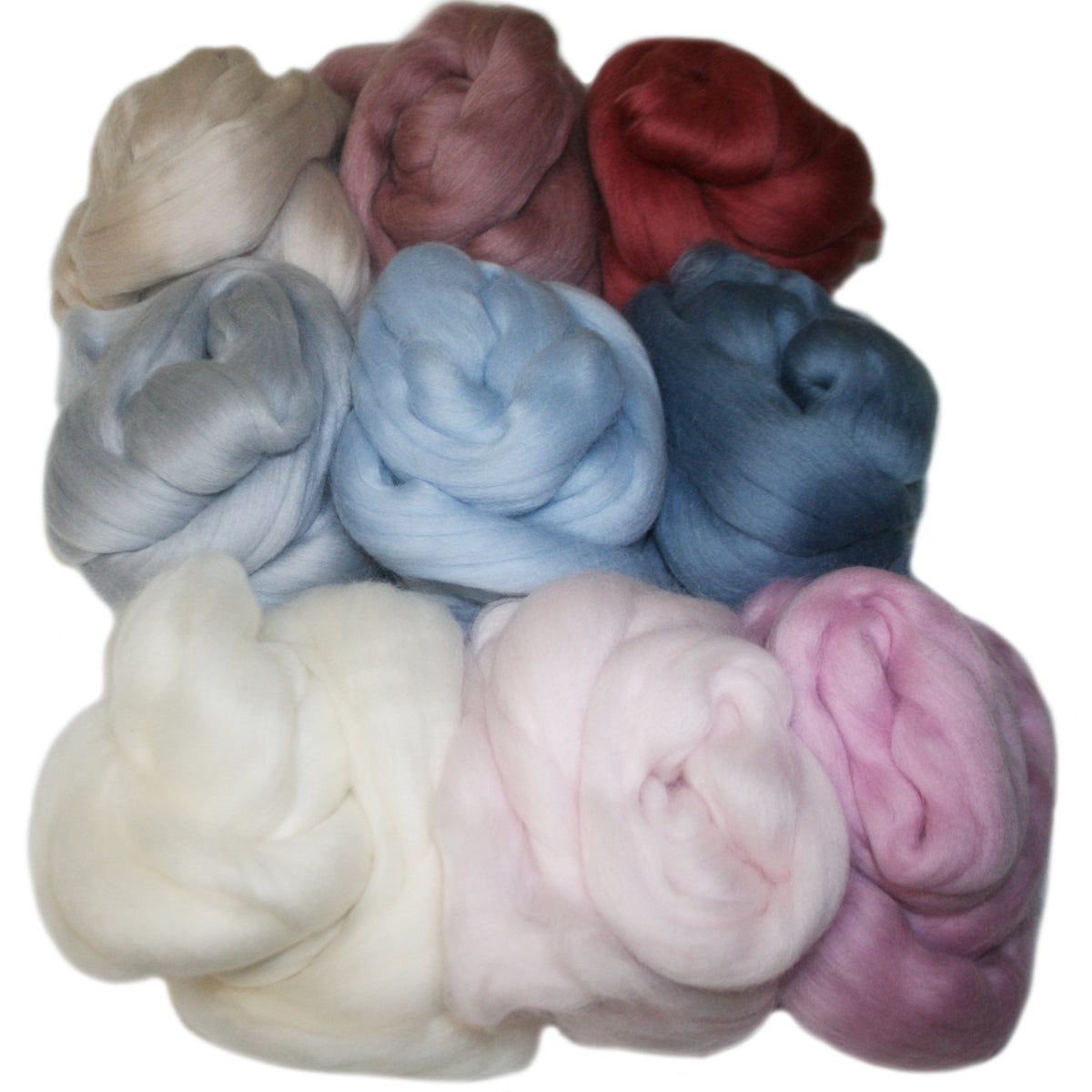 Coloured Wool Top Box of 9 - Pretty Pastels
