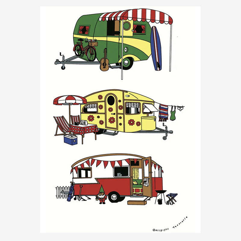 Tea Towel - Retro Caravan