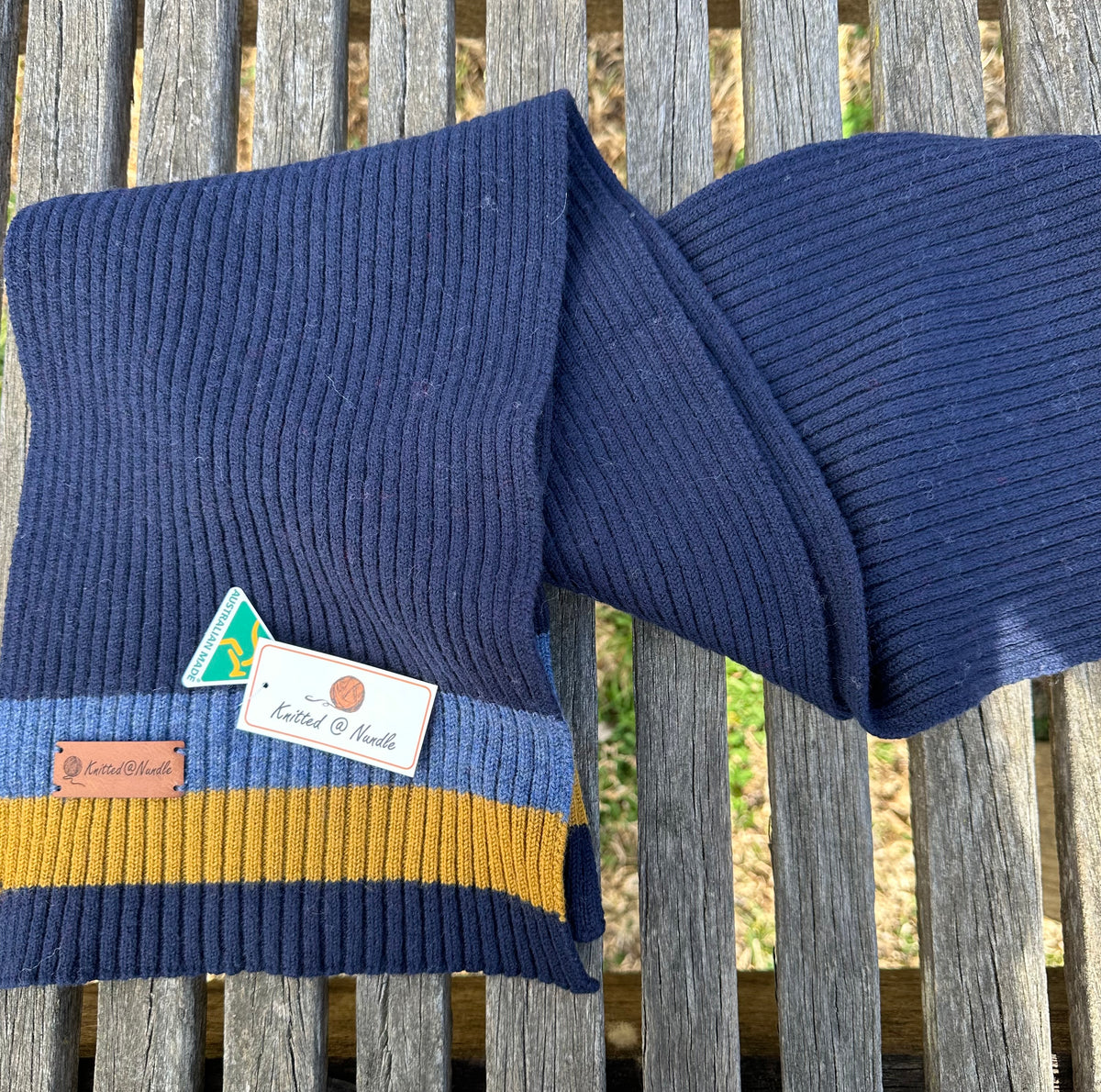 Knitted@Nundle Ribbed Scarf