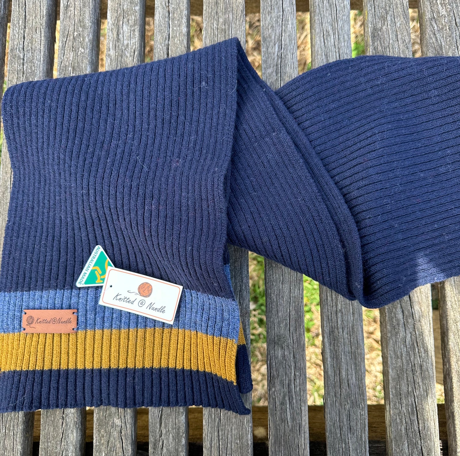 Knitted@Nundle Ribbed Scarf