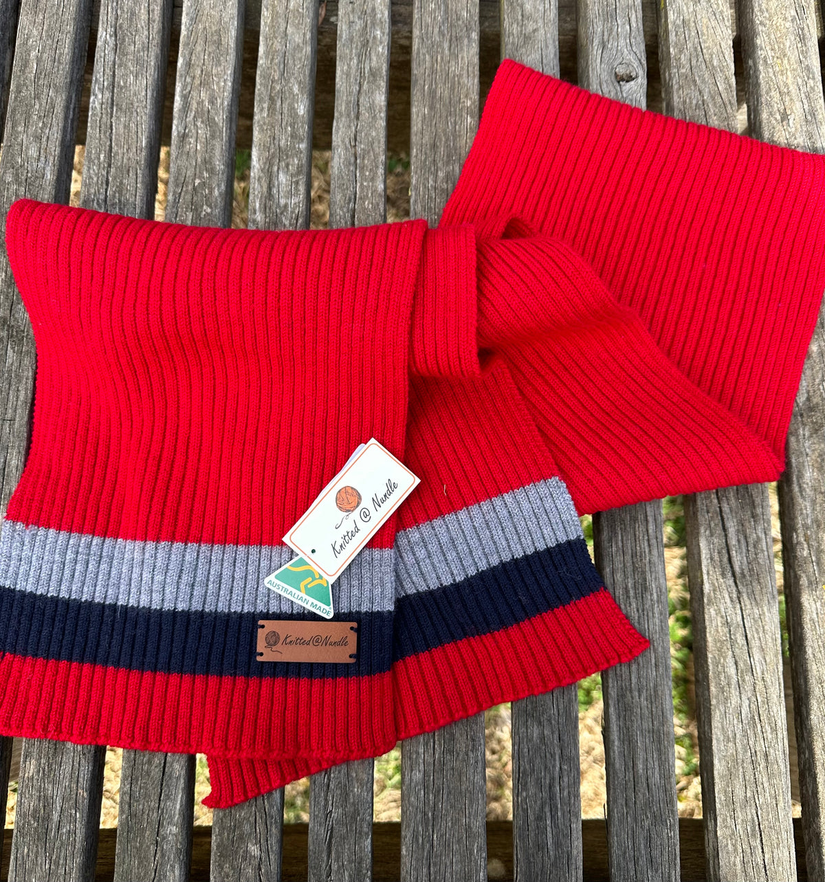 Knitted@Nundle Ribbed Scarf